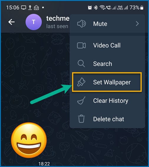 Telegram Set Wallpaper for individual chat