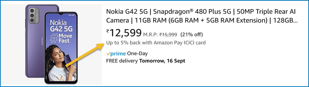 Nokia G42 offers on Amazon India