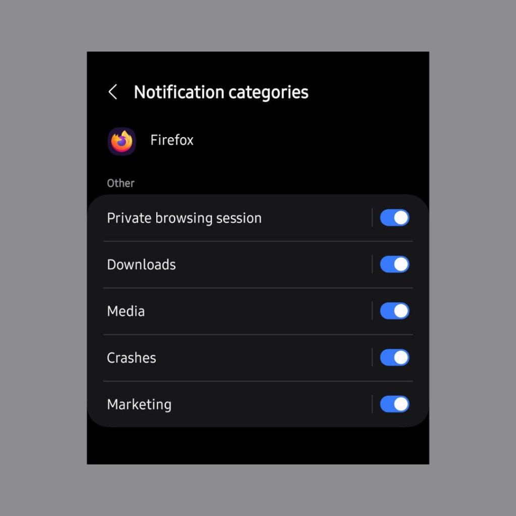 Notification categories feature working fine on Samsung S23 Ultra OneUi 6.1