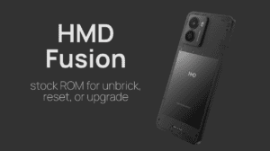 Image with the HMD Fusion device along with text "HMD Fusion stock ROm for unbrick, reset or upgrade"