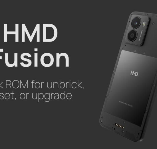 Image with the HMD Fusion device along with text "HMD Fusion stock ROm for unbrick, reset or upgrade"