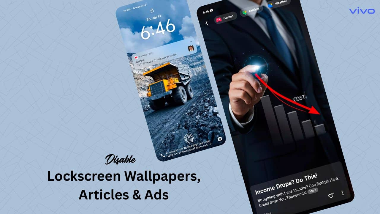 Disable Lockscreen Poster in Vivo smartphones to block articles and ads on lockscreen