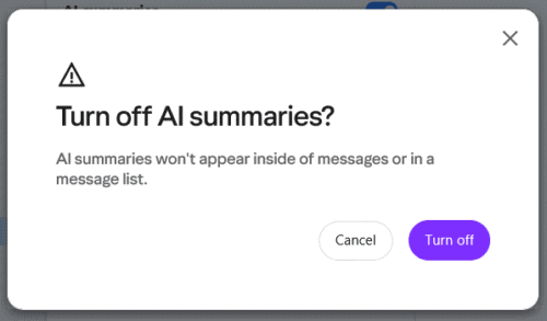 Confirm turning off AI Summaries in Yahoo Mail 2025