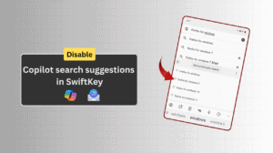 Copilot search suggestions showing up in Swiftkey keyboard while typing in Chrome address bar