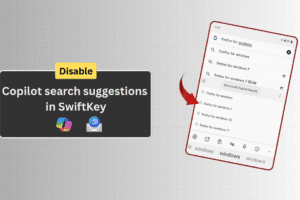 Copilot search suggestions showing up in Swiftkey keyboard while typing in Chrome address bar