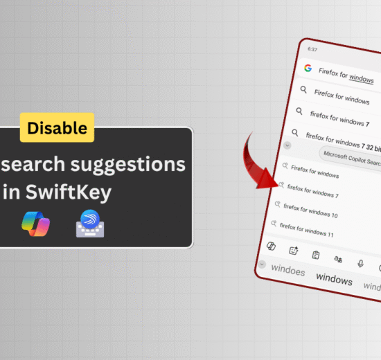 Copilot search suggestions showing up in Swiftkey keyboard while typing in Chrome address bar